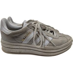 adidas Gazelle Platform Shoes Women's Size 7 Bold Grey White Casual HQ6893